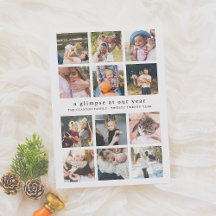 Ons Jaar Minimalistische 12 Fotocollage Kerstmis