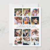 Ons Jaar Minimalistische 12 Fotocollage Kerstmis Feestdagenkaart (Voorkant)