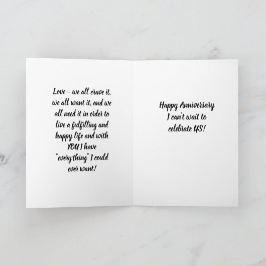 ** ONS JUBILEUM** KAN NIET WACHTEN OM ONS TE VIERE KAART (Binnen)