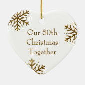 Ons Jubileum Kerstfoto Keramisch Ornament (Achterkant)