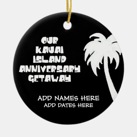 Ons Jubileum op Kauai Island Keramisch Ornament (Voorkant)