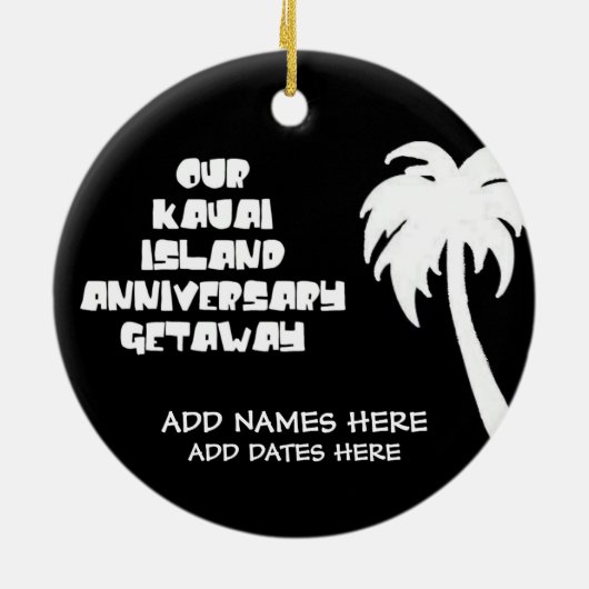 Ons Jubileum op Kauai Island Keramisch Ornament (Achterkant)