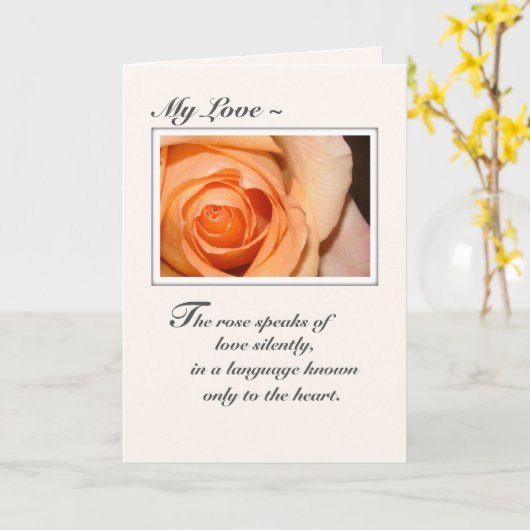 Ons Jubileum Oranje Roos Kaart (Gele Bloem)