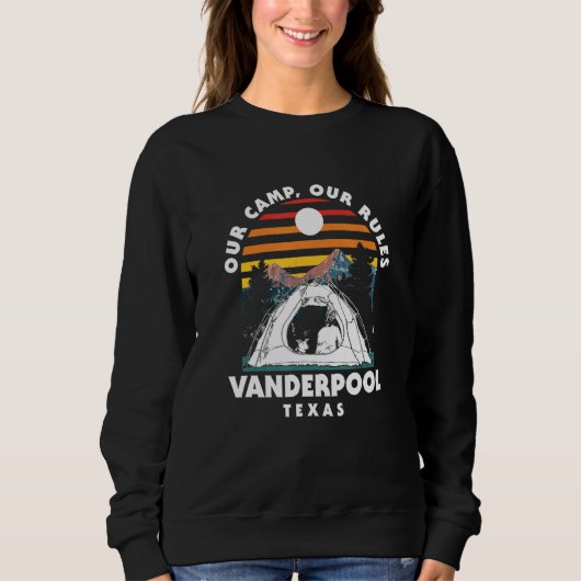 Ons kamp voor ons regels Vanderpool Camping Texas Trui (Voorkant)