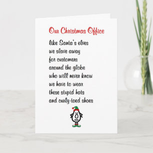 Ons Kantoor met Kerst - een grappig kerstgedicht Feestdagen Kaart