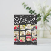 Ons kerstfotocollage zonder jaar feestdagenkaart (Staand voorkant)