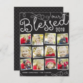 Ons kerstfotocollage zonder jaar feestdagenkaart (Voorkant / Achterkant)