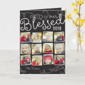 Ons kerstfotocollage zonder jaar kaart (Gele Bloem)