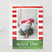Ons Kerstwonder Pasgeboren Foto Rode Streep Aankondiging (Voorkant)