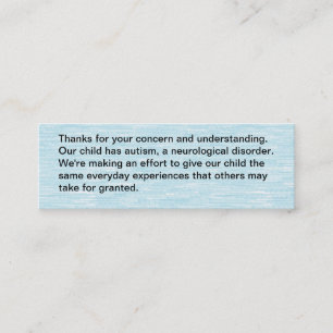 Ons kind heeft autisme - kaart contactkaartje