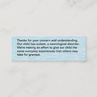 Ons kind heeft autisme - kaart contactkaartje