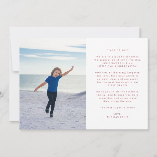 Ons kleine Afstuderen kleuterschool foto Afstudere Aankondiging (Achterkant)