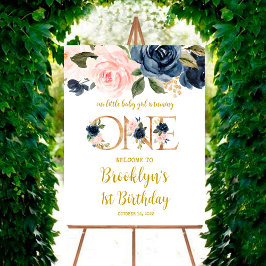 Ons kleine babymeisje maakt een welkomstteken poster