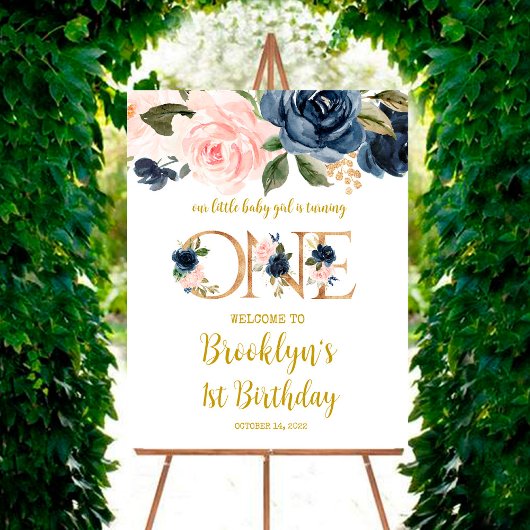 Ons kleine babymeisje maakt een welkomstteken poster