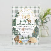 Ons kleine Beer is twee Wild Birthday Uitnodiging (Staand voorkant)