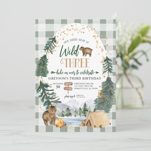 Ons kleine Beer is Wilde en 3 Uitnodiging van de D (Staand voorkant)