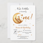 Ons kleine Beer wordt een Schattigee 1e verjaardag Kaart (Voorkant)