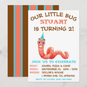 Ons kleine beestje, regenworm, worm verjaardagsfee kaart (Voorkant / Achterkant)