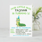 Ons kleine beestje, rups, verjaardagsfeestje kaart (Staand voorkant)