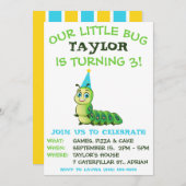 Ons kleine beestje, rups, verjaardagsfeestje kaart (Voorkant / Achterkant)