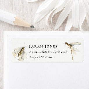 Ons kleine blauwe dragonfly-adres bevestigen etiket