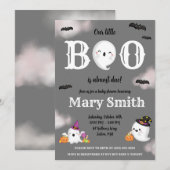 Ons kleine boek is bijna klaar! Ghost-Baby shower Kaart (Voorkant / Achterkant)