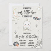 Ons kleine boek wordt er een! Halloween-verjaardag Kaart (Voorkant)