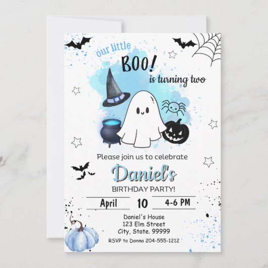 Ons kleine boek wordt twee verjaardagsuitnodiginge kaart (Voorkant)