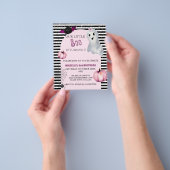 Ons kleine Boo Cute Ghost Pink Birthday party Invi Flyer (Hand)