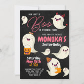 Ons kleine Boo Girl Halloween Birthday Uitnodiging (Voorkant)