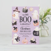 Ons kleine Boo Halloween 2e verjaardagsfeest Kaart (Staand voorkant)