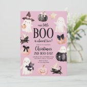 Ons kleine Boo Halloween 2e verjaardagsfeest Kaart (Staand voorkant)