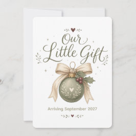 Ons Kleine Cadeau Kerst Zwangerschapsaankondiging  Kaart