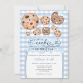 Ons kleine cookie Baby shower in Jar Blue Gingham Kaart (Voorkant)