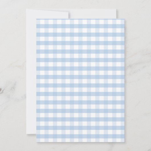 Ons kleine cookie Baby shower in Jar Blue Gingham Kaart (Achterkant)