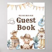 Ons kleine Cowboy Wild West Baby shower gastenboek Poster (Voorkant)
