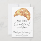 Ons Kleine Croissant 1e Verjaardag Bedankt (Voorkant)