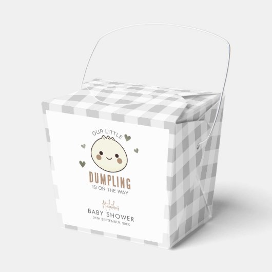Ons kleine Dumpling Genderneutraal Baby shower Bedankdoosjes (Voorkant Zijde)