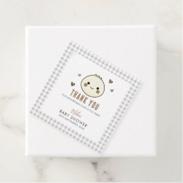 Ons kleine Dumpling Genderneutraal Baby shower Bedankjes Labels