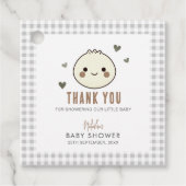 Ons kleine Dumpling Genderneutraal Baby shower Bedankjes Labels (Voorkant)