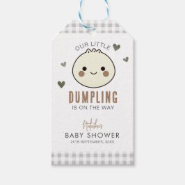 Ons kleine Dumpling Genderneutraal Baby shower Cadeaulabel