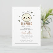 Ons kleine Dumpling Genderneutraal Baby shower Kaart (Staand voorkant)