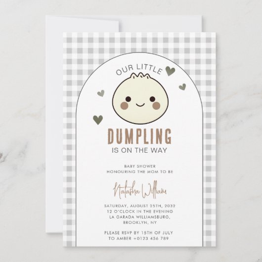 Ons kleine Dumpling Genderneutraal Baby shower Kaart (Voorkant)