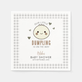 Ons kleine Dumpling Genderneutraal Baby shower Servet