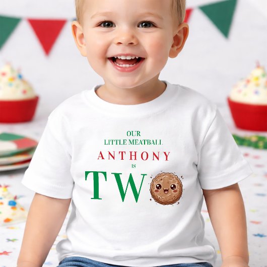 Ons Kleine Gehaktbal is Twee 2de verjaardag Kinder Shirts