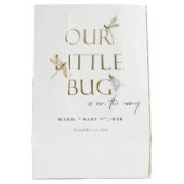 Ons kleine gouddragonfly-Baby shower Medium Cadeauzakje (Achterkant)