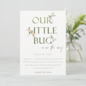 Ons kleine, groene liervecolfBaby shower Bedankkaart (Staand voorkant)