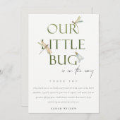 Ons kleine, groene liervecolfBaby shower Bedankkaart (Voorkant / Achterkant)