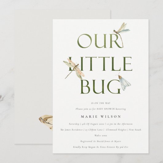 Ons kleine, groene liervecolfBaby shower Kaart (Voorkant / Achterkant)