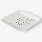 Ons kleine, groene liervecolfBaby shower Papieren Bordje (Gebogen)